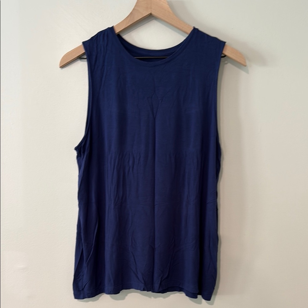 Nine West Blue Muscle Tee Crew Neck